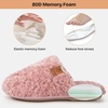 EverFoams Women’s Fuzzy Slippers Warm Cozy Memory Foam Indoor House Shoes(Pink)