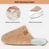 EverFoams Women’s Fuzzy Slippers Warm Cozy Memory Foam Indoor House Shoes(Sand)