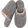 EverFoams Women’s Fuzzy Slippers Warm Cozy Memory Foam Indoor House Shoes(Oxford Gray)