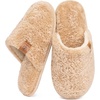 EverFoams Women’s Fuzzy Slippers Warm Cozy Memory Foam Indoor House Shoes(Sand)