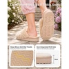 EverFoams Women’s Memory Foam Slippers Faux Fur Scuff Indoor Outdoor(Dune Khaki)