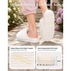 EverFoams Women’s Memory Foam Slippers Faux Fur Scuff Indoor Outdoor(Off-white Cloud)