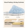 EverFoams Women’s Memory Foam Slippers Faux Fur Scuff Indoor Outdoor(Sky Blue)