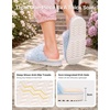 EverFoams Women’s Memory Foam Slippers Faux Fur Scuff Indoor Outdoor(Sky Blue)