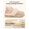 EverFoams Women’s Sheepskin Slippers Suede House Shoes with Plush Collar(Beige)