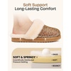 EverFoams Women’s Sheepskin Slippers Suede House Shoes with Plush Collar(Leopard)