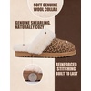 EverFoams Women’s Genuine Leather Wool House Slippers With Plush Collar(Leopard)