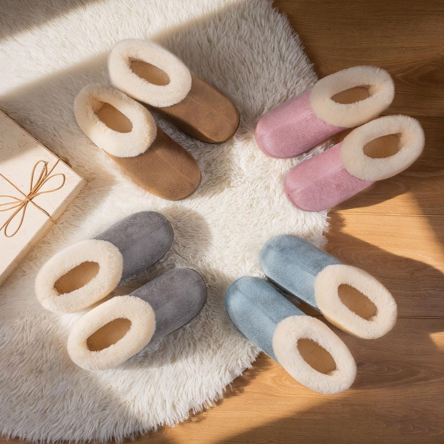 image:imageEverFoams Womens Microsuede Winter Slippers House Shoes Indoor OutdoorTan