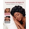 EverFoams Satin Curly Hair Bonnet for Sleeping Anti-Frizz(Burgundy cherry)