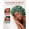 EverFoams Satin Curly Hair Bonnet for Sleeping Anti-Frizz(Dewy Green)