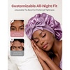 EverFoams Satin Curly Hair Bonnet for Sleeping Anti-Frizz(Elegant Violet)