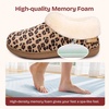 EverFoams Women’s Microsuede Winter Slippers House Shoes Indoor Outdoor(Leopard)
